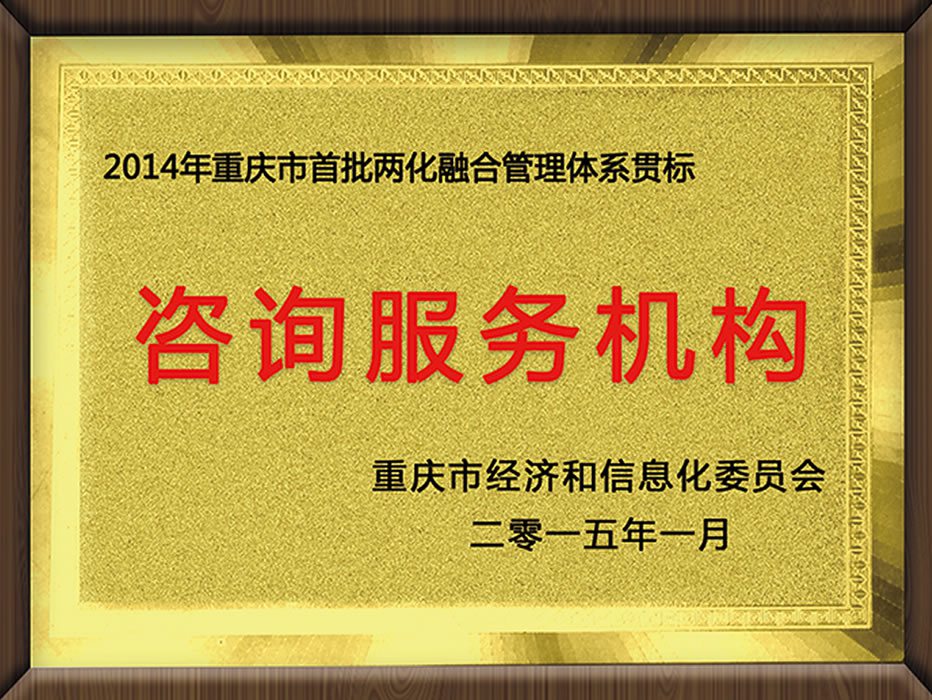 重慶首批兩化融合管理體系貫標（咨詢服務機構(gòu)）